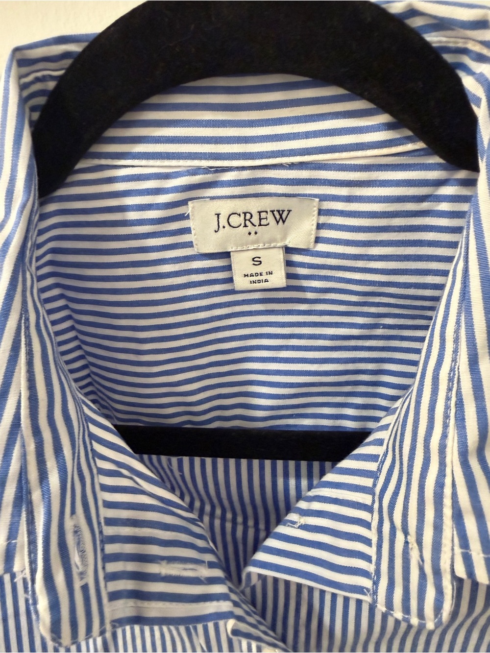 J. Crew Blue and White Vertical Stripe Sleeveless Button-Down Top - Picture 2 of 2